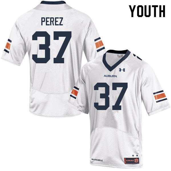 Youth Auburn Tigers #37 Daniel Perez White 2022 College Stitched Football Jersey